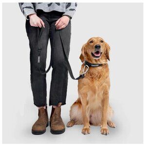 NWT LARGE Canada Pooch Waterproof & Odor Resistant Black Dog Collar & Leash Set